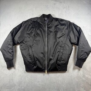 Athleta Steen Bomber Jacket Black Womens Small Athleisure Full Zip 413563